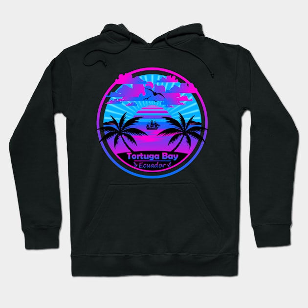 Tortuga Bay Beach Ecuador, Palm Trees Sunset Summer Hoodie by Jahmar Anderson